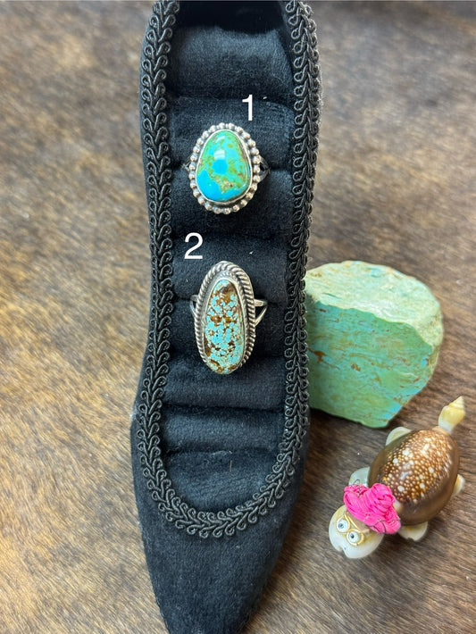 Size 8 Kingman Turquoise Rings