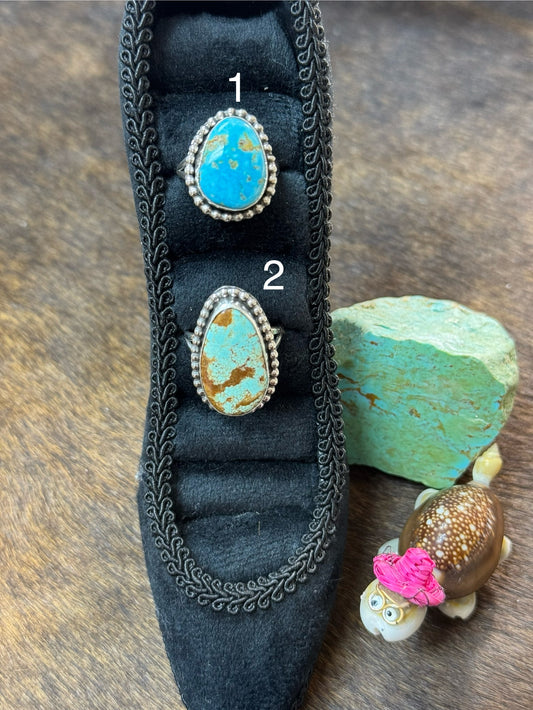 Size 9 Kingman Turquoise Rings