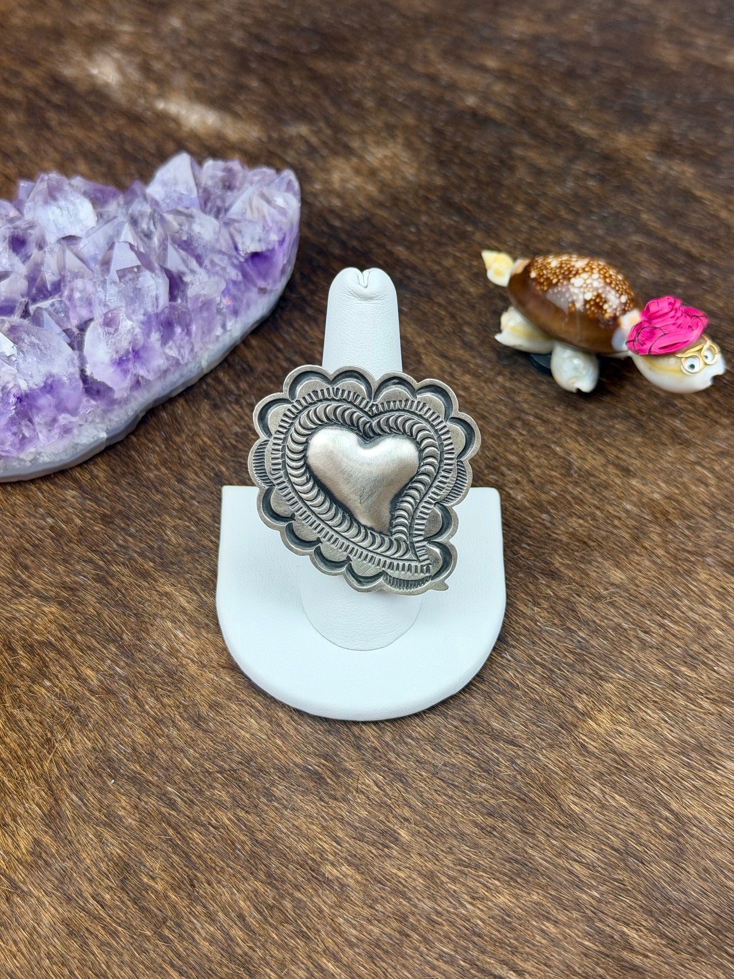 Sterling Silver Heart Stamp Ring