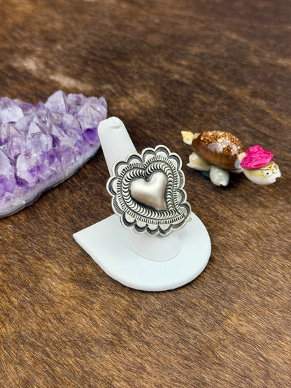 Sterling Silver Heart Stamp Ring