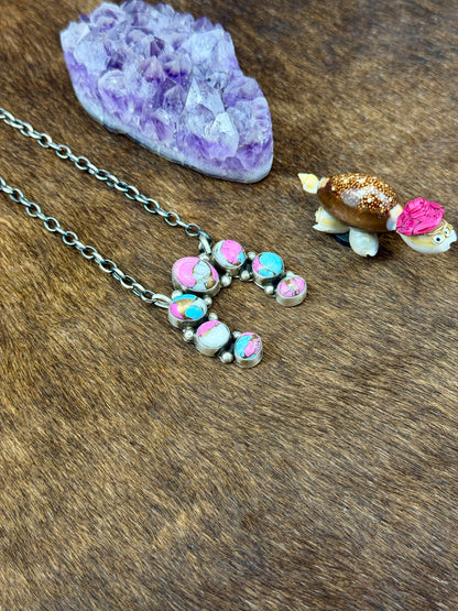 Cotton Candy Sterling Silver Naja Necklace