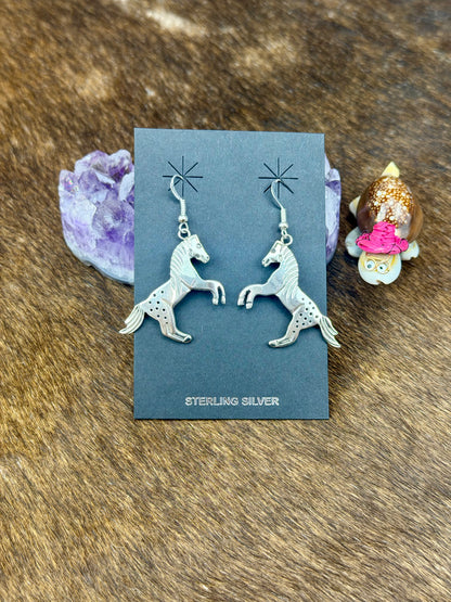 Sterling Silver Horse Dangle Earrings