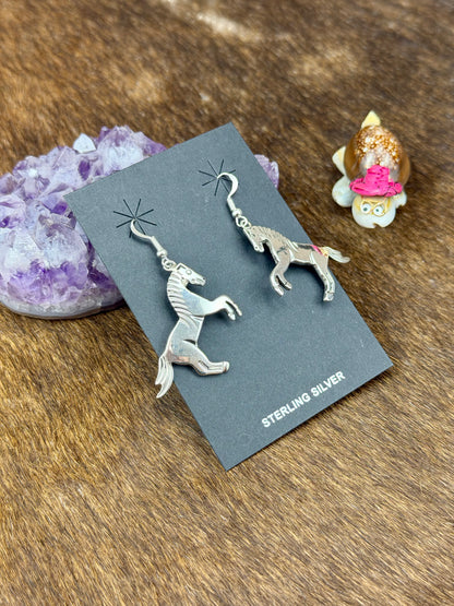 Sterling Silver Horse Dangle Earrings