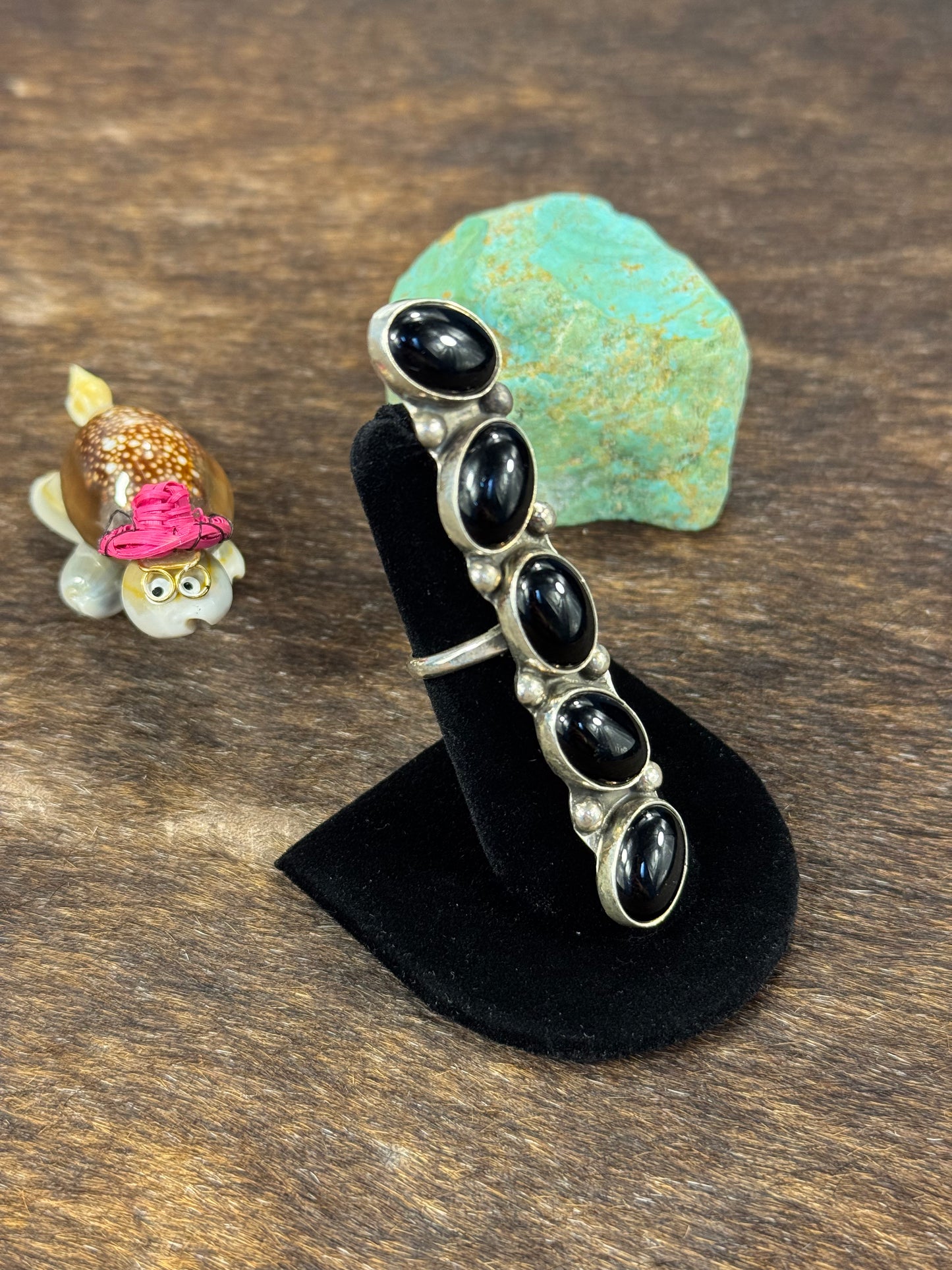 5 Stone Black Onyx Ring