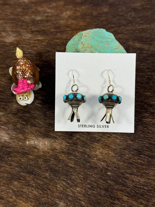 Kingman Turquoise Blossom Earrings