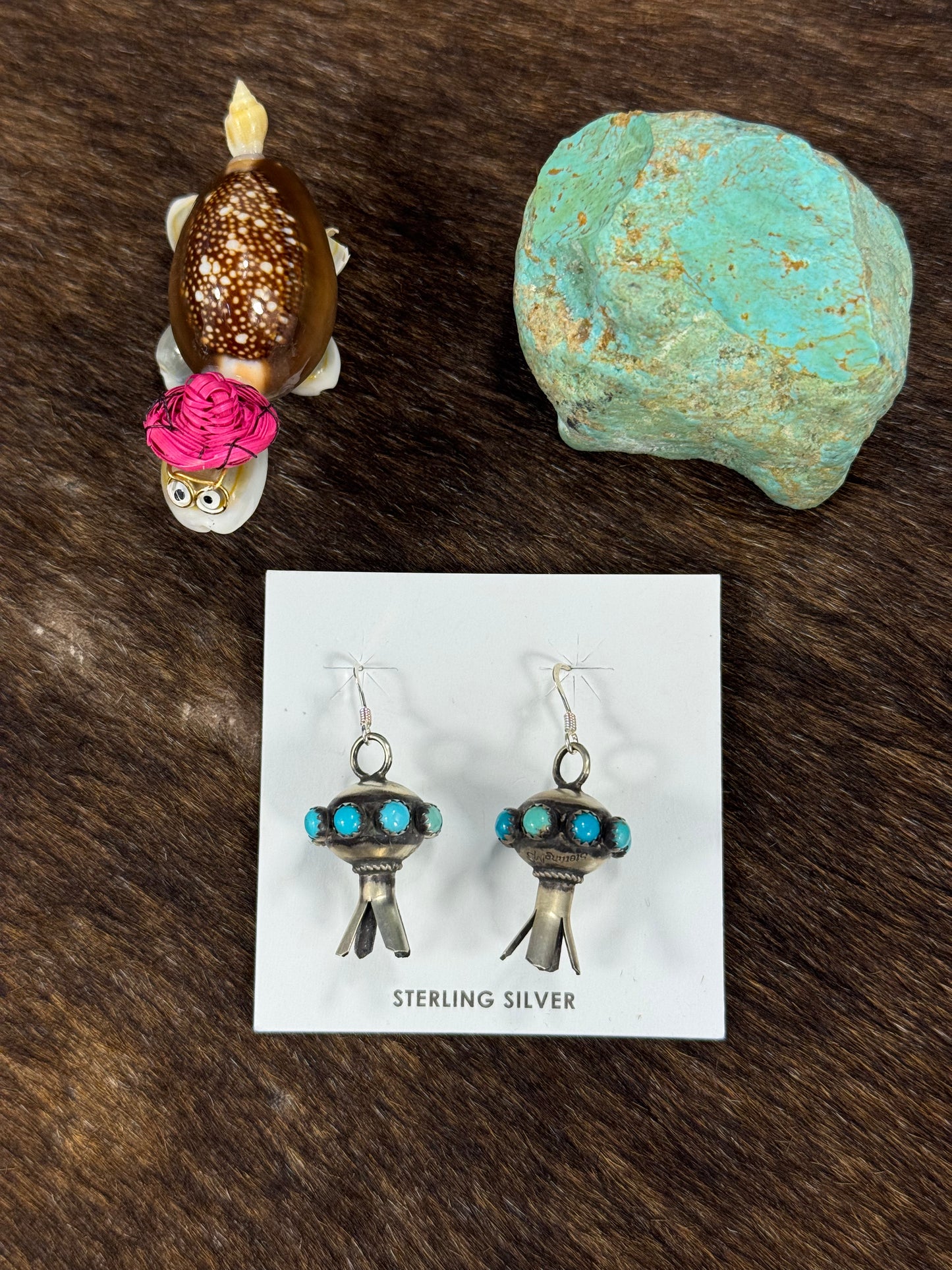 Kingman Turquoise Blossom Earrings