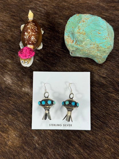 Kingman Turquoise Blossom Earrings