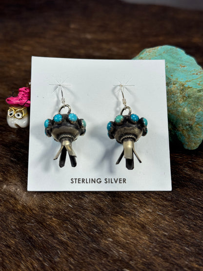 Kingman Turquoise Blossom Earrings