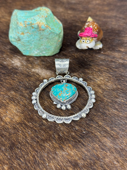Kingman Turquoise Heart Pendant