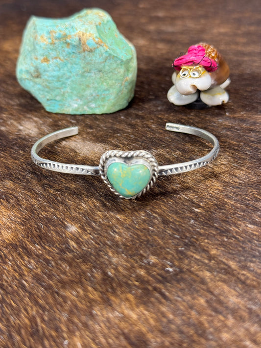 Kingman Turquoise Heart Bracelet