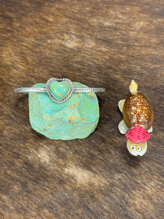 Kingman Turquoise Heart Bracelet