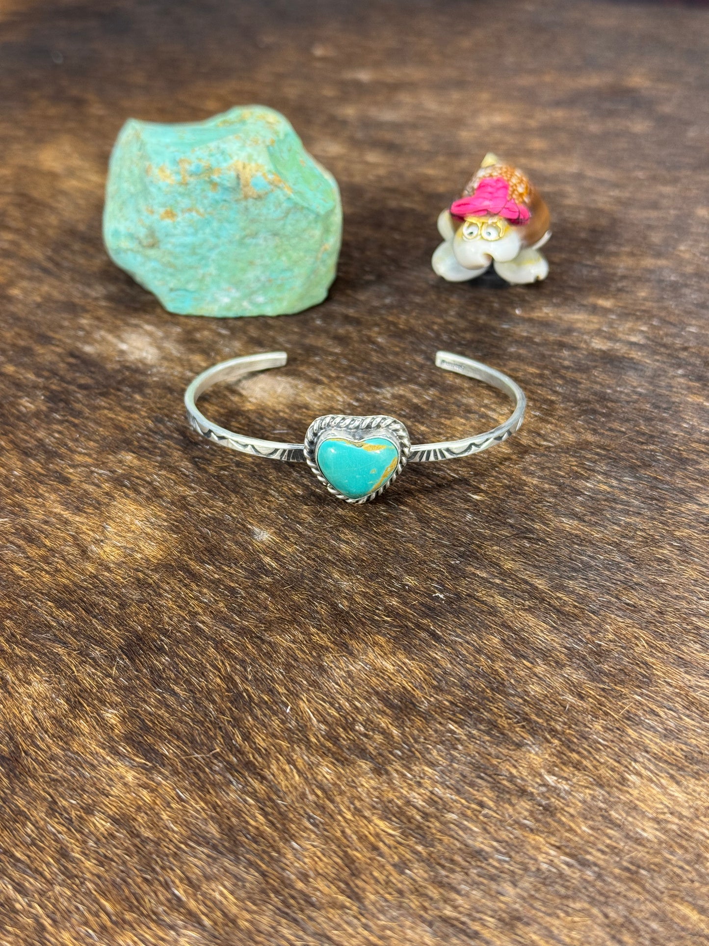 Kingman Turquoise Heart Bracelet