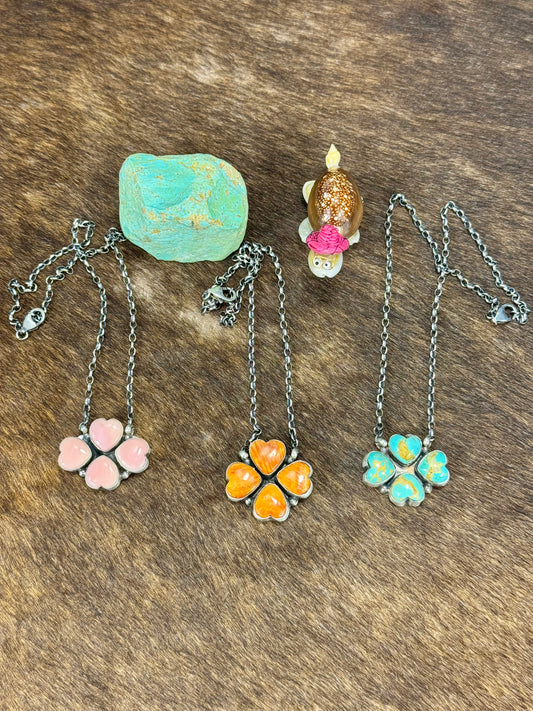 4 Heart Clover Necklace