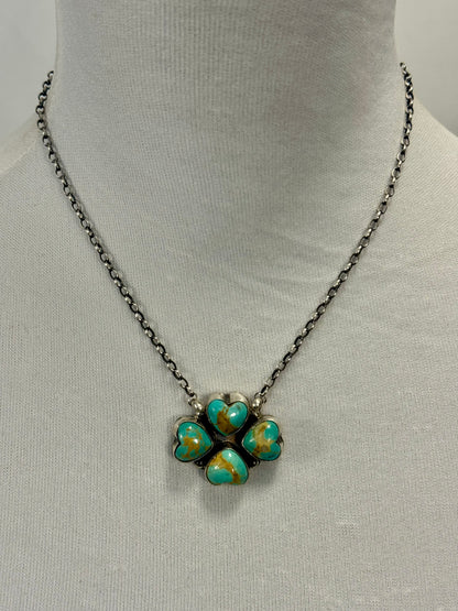 4 Heart Clover Necklace