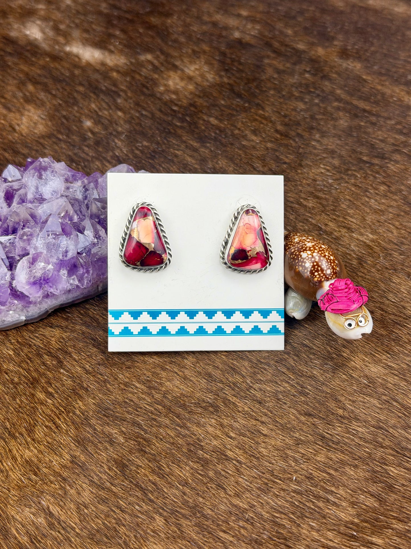 Dahlia Rose Sterling Silver Triangle Earrings