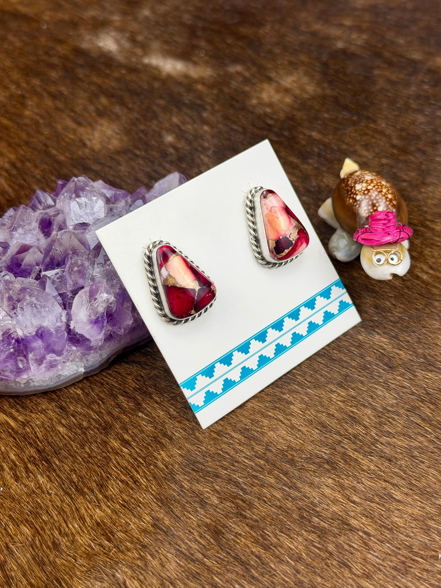 Dahlia Rose Sterling Silver Triangle Earrings