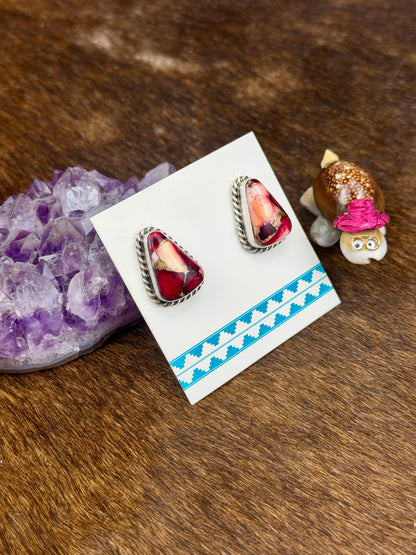Dahlia Rose Sterling Silver Triangle Earrings