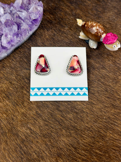 Dahlia Rose Sterling Silver Triangle Earrings