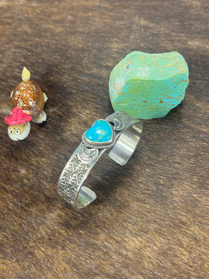 Kingman Turquoise Heart Bracelet