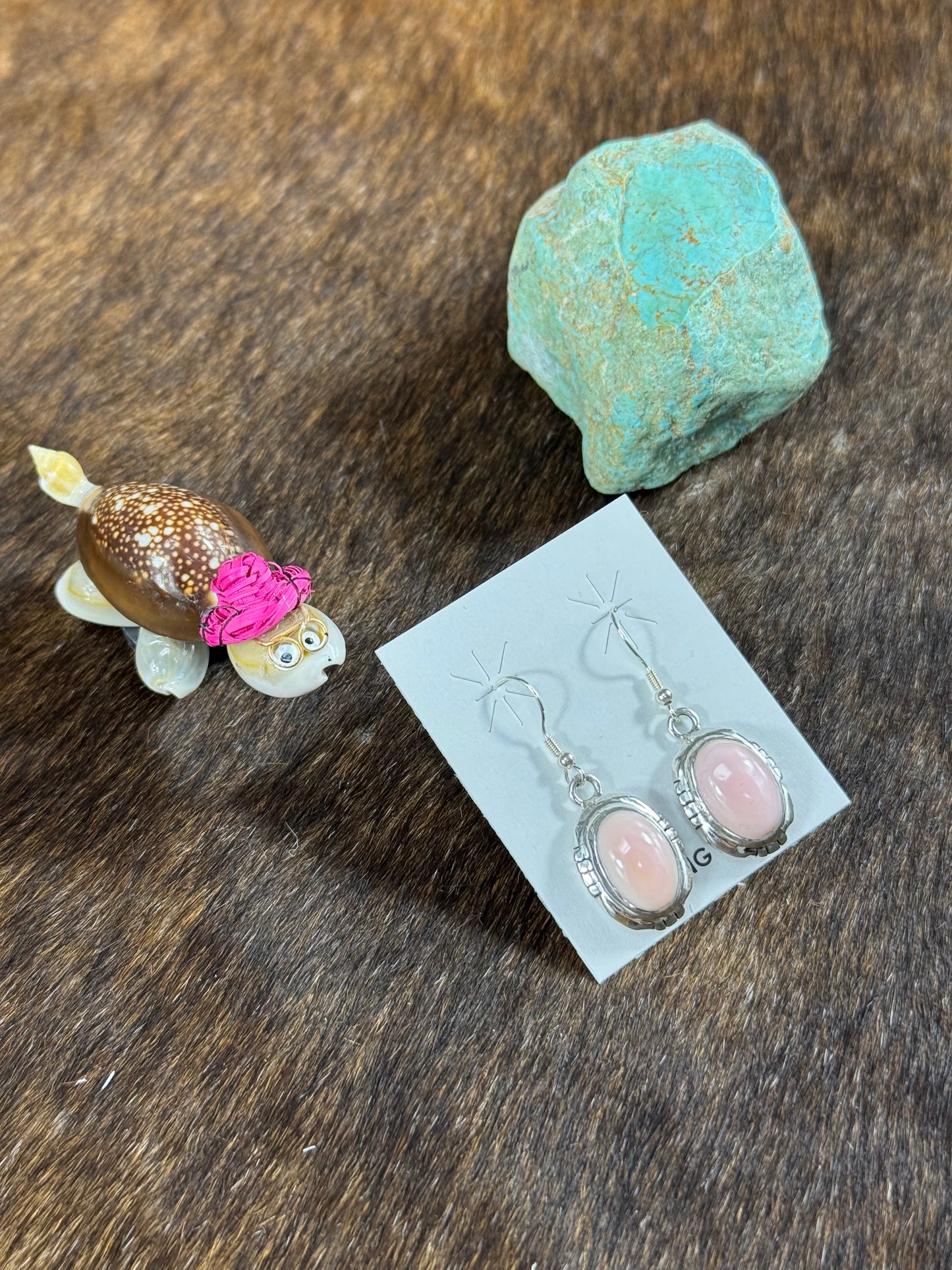 Pink Conch Dangle Earrings