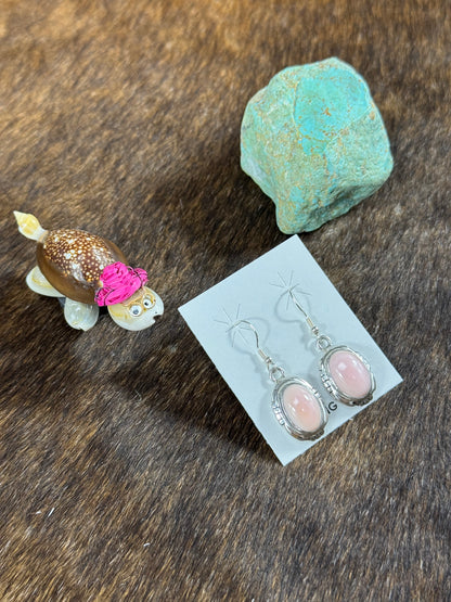 Pink Conch Dangle Earrings