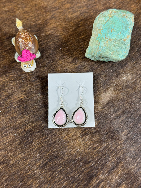 Pink Conch Dangle Earrings