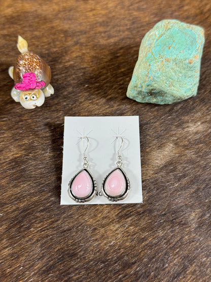 Pink Conch Dangle Earrings