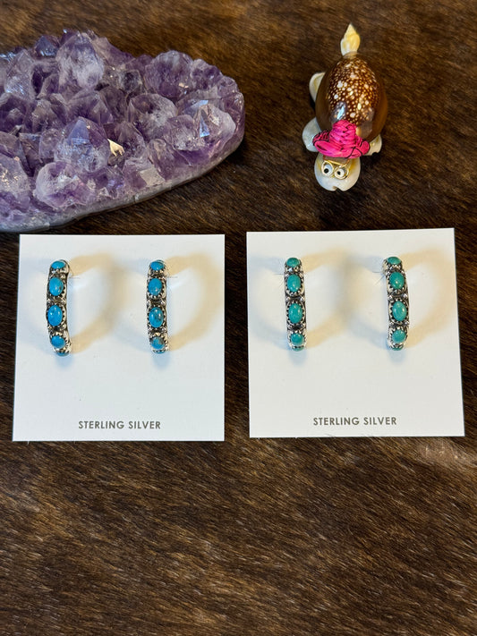 Kingman Turquoise Hoop Earring