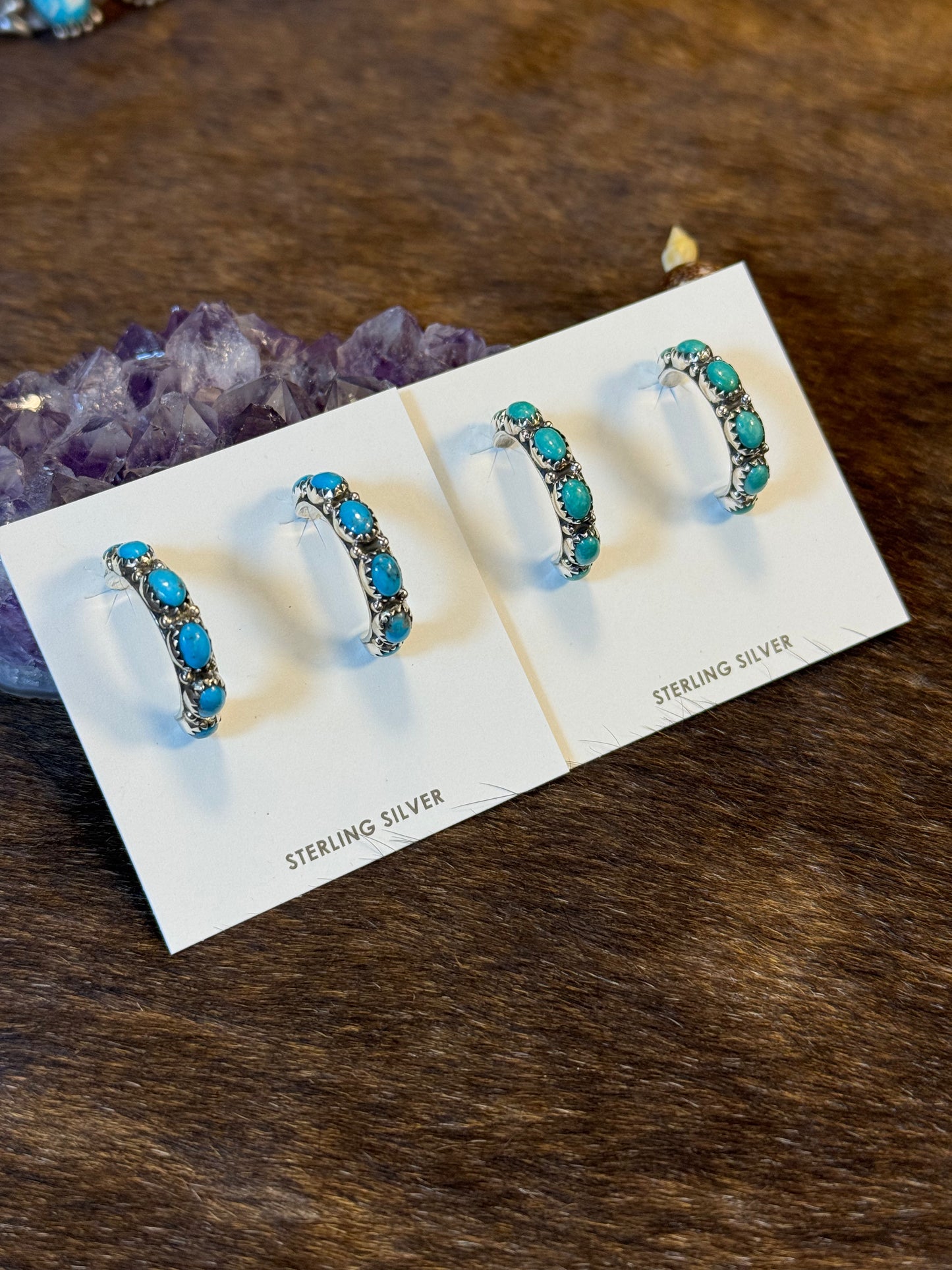 Kingman Turquoise Hoop Earring