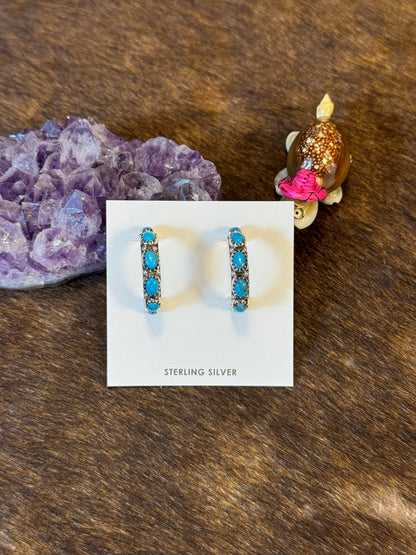 Kingman Turquoise Hoop Earring