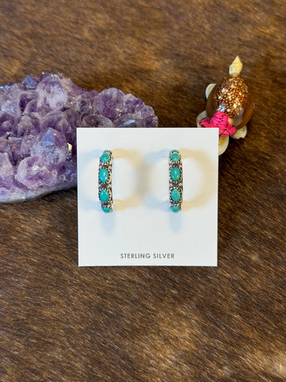 Kingman Turquoise Hoop Earring