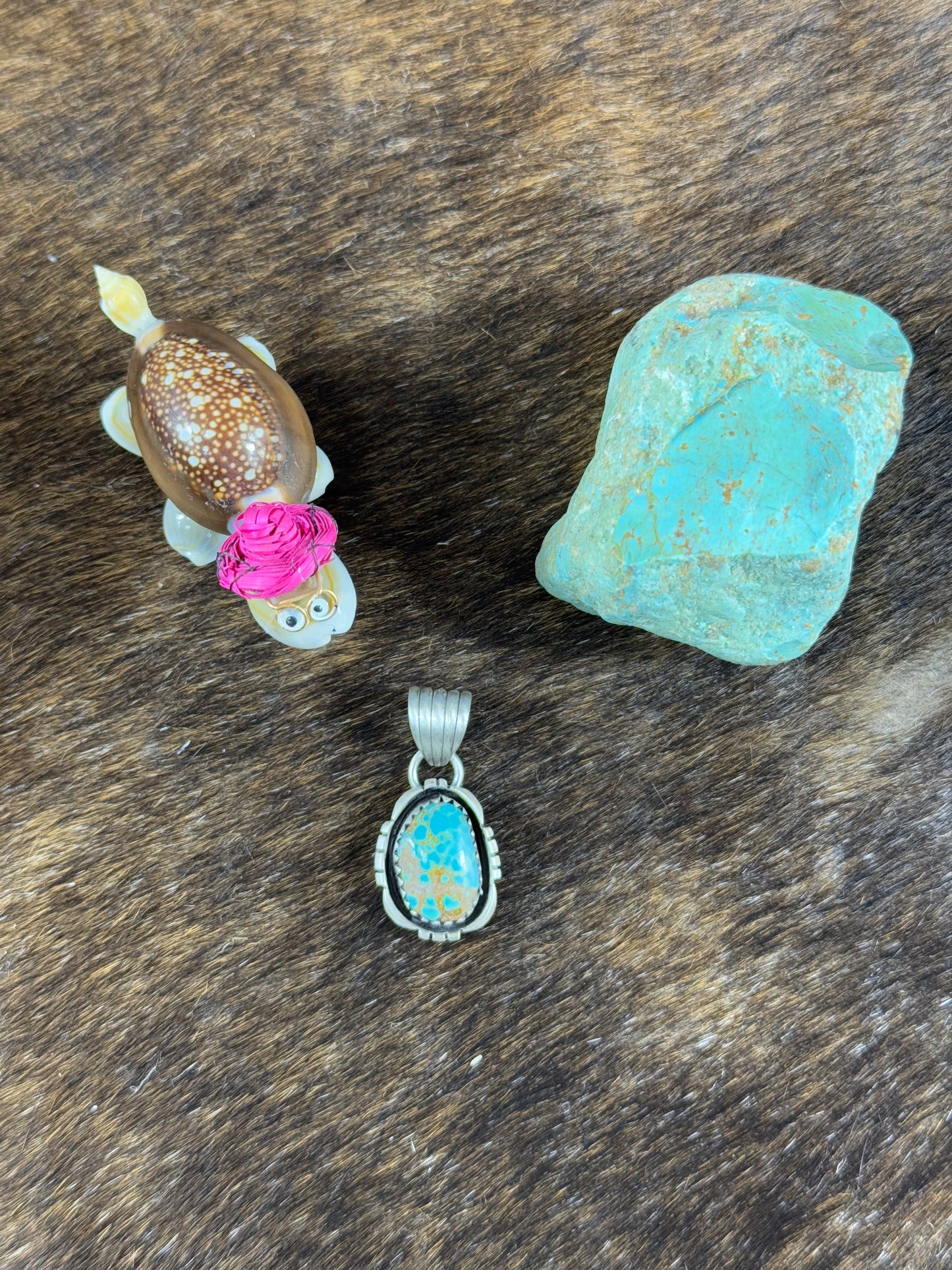 Kingman Turquoise Stamp Pendants