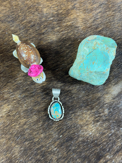 Kingman Turquoise Stamp Pendants