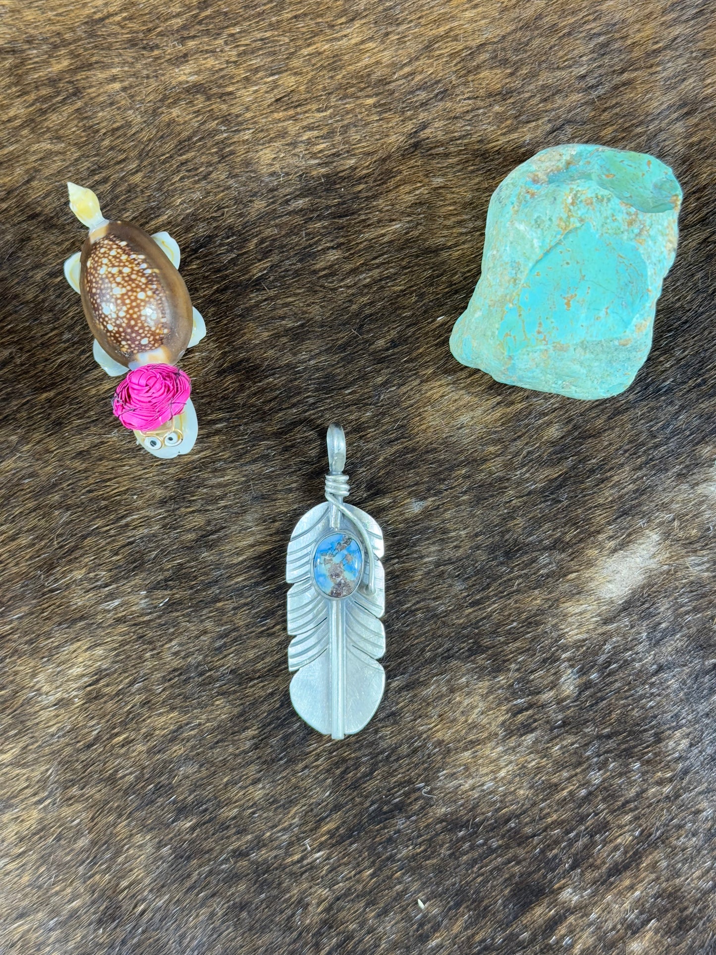 Golden Hills Feather Pendant