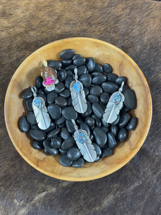 Golden Hills Feather Pendant