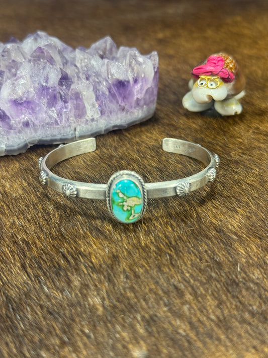 Sonoran Gold Turquoise Engraved Bracelet