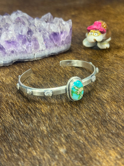 Sonoran Gold Turquoise Engraved Bracelet