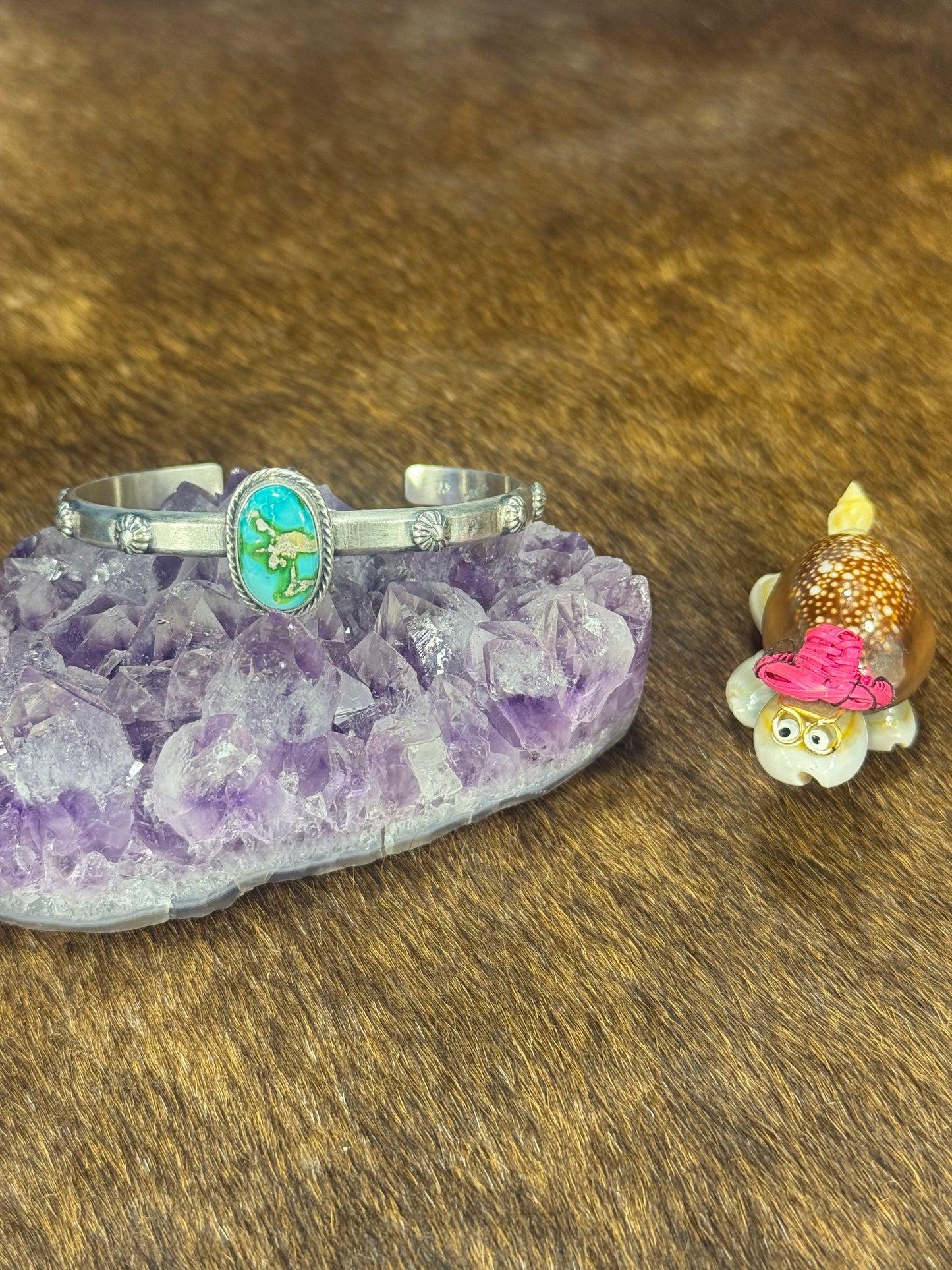 Sonoran Gold Turquoise Engraved Bracelet