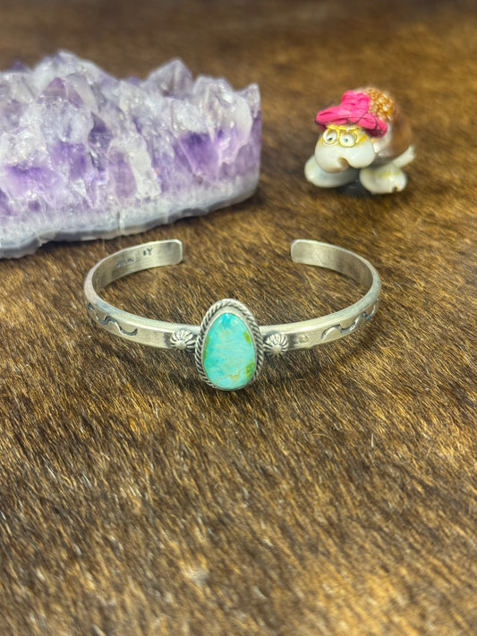 Sonoran Gold Turquoise Engraved Bracelet