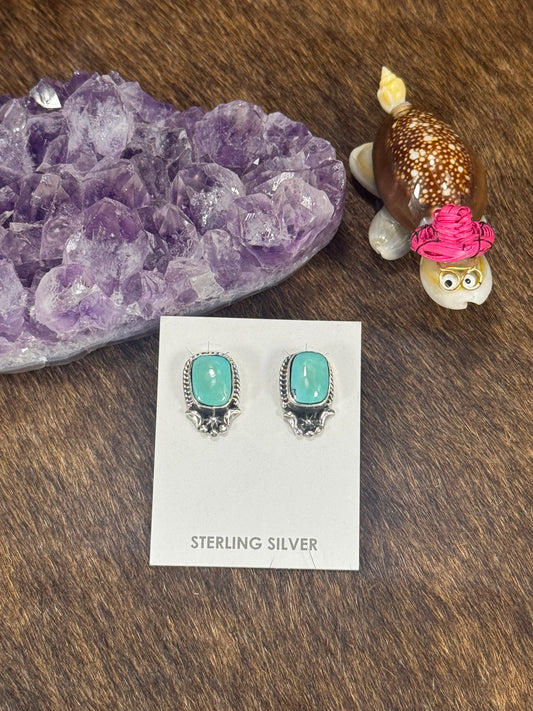 Kingman Turquoise Square Stud Earring