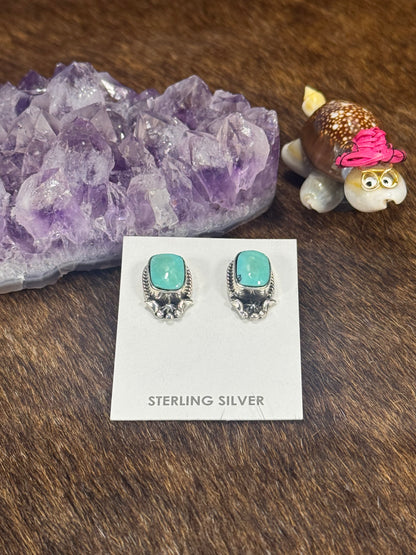 Kingman Turquoise Square Stud Earring