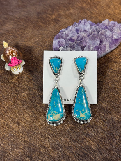 Kingman Turquoise Dangle Earring