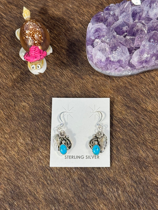 Sterling Silver and Kingman Turquoise Feather