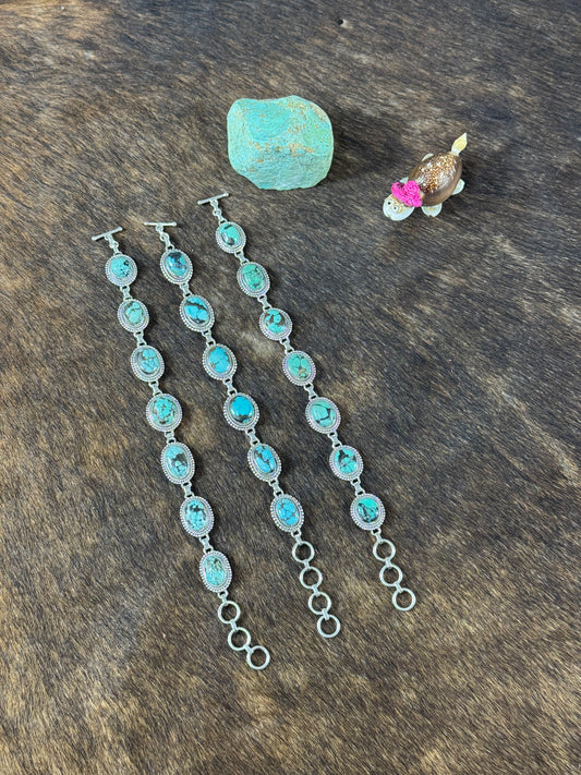 Tibetan Turquoise Twist Wire Link Bracelet