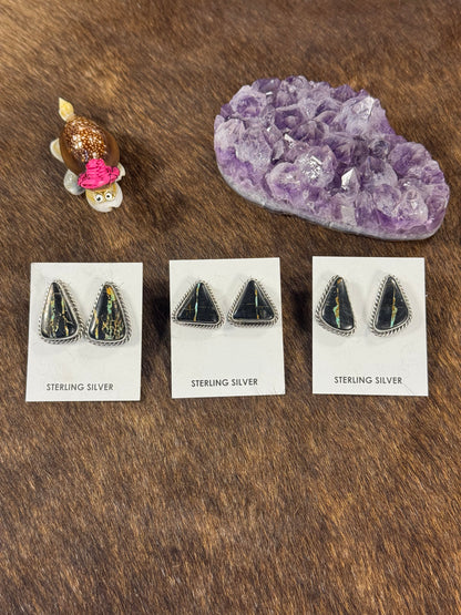 Black Jack Oval Earring