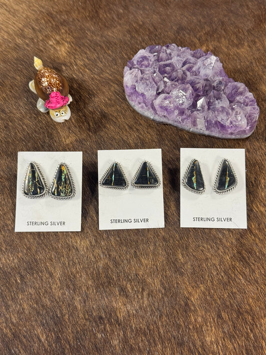 Black Jack Oval Earring