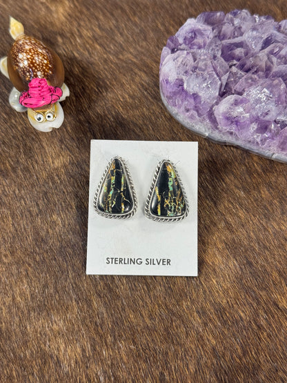 Black Jack Oval Earring