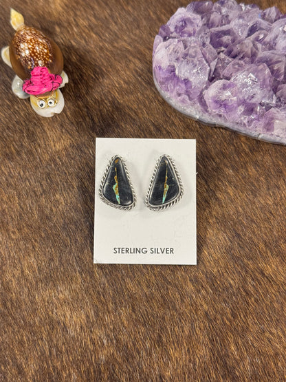 Black Jack Oval Earring