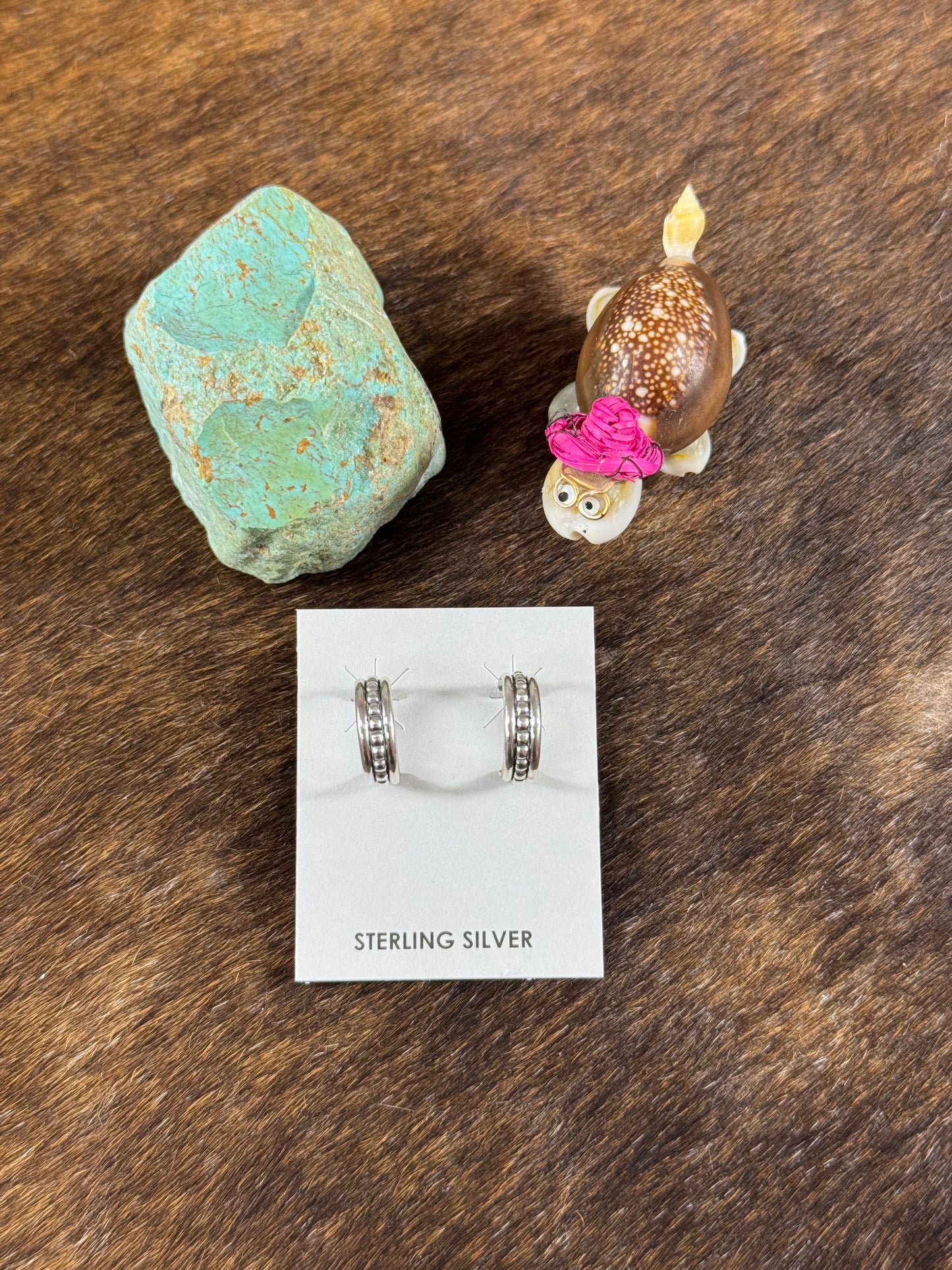 Sterling Silver Stamp Hoop Earrings