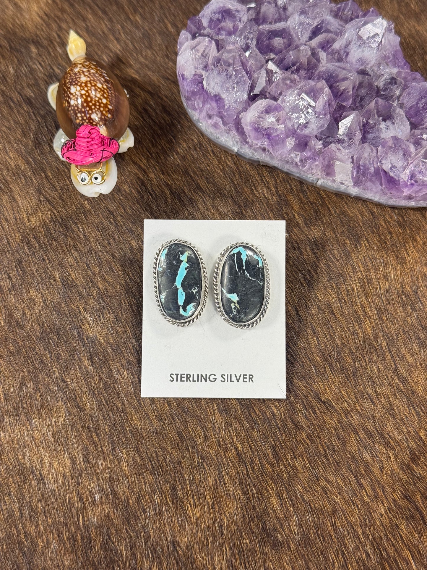 Black Jack Oval Earring